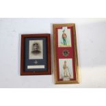 Framed badges to the The Royal Scots, and the Sherwood Foresters (Derbyshire Regiment), (2)
