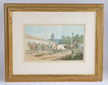 Theodore Fort (French, 1810-1896) 'The Horse Fair' signed (lower left), watercolour 25 x 42cm (10
