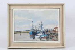 Hugh Knollys (1918-2006) "Fishing Boats On The Blyth" Signed (Lower Right), oil on board  43.5cm