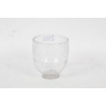 19th century tea mixing glass bowl, with a cut glass repeating design, 11.5cm high
