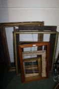 Collection of 19th/20th century picture frames, to include a maple example and various gilt