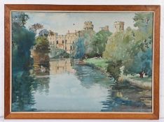Bert Pugh (British 1904-2001) Warwick Castle, signed Bert Pugh (lower left), watercolour, 46 x64cm