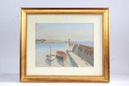 F Chenoweth (20th Century) Harbour Scene, signed, pastel 34 x 45cm