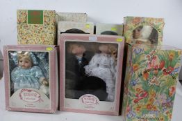 Large collection of porcelain dolls, mostly boxed, to include Wndsor and Leonardo collection (qty)