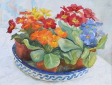 Alan Barlow (20th Century), 'Polyanthus', signed and dated '95 (lower right), watercolour, 27 x 35cm