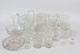 Collection of 20th century glassware to include vases and drinking glasses etc (Qty)