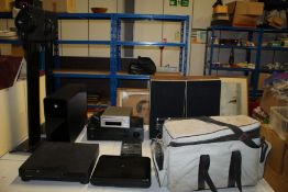 Collection of audio equipment including surround sound system (qty)