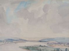 Robin Waller (20th Century) 'The Kent Estuary, Morecombe Bay', signed (lower right), watercolour