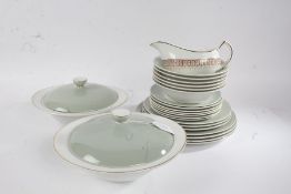 W. H. Grindley & Co. Staffordshire ironstone ware, two tureens with lids (one AF), sauceboat,