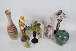 Collection of ceramics to include a Charleston figurine by Leonardo, an alabaster figurine of Venus,