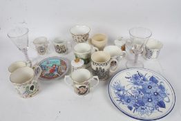 Collection of mostly commemorative china and glass, to include a Princess Anne mug by Richard