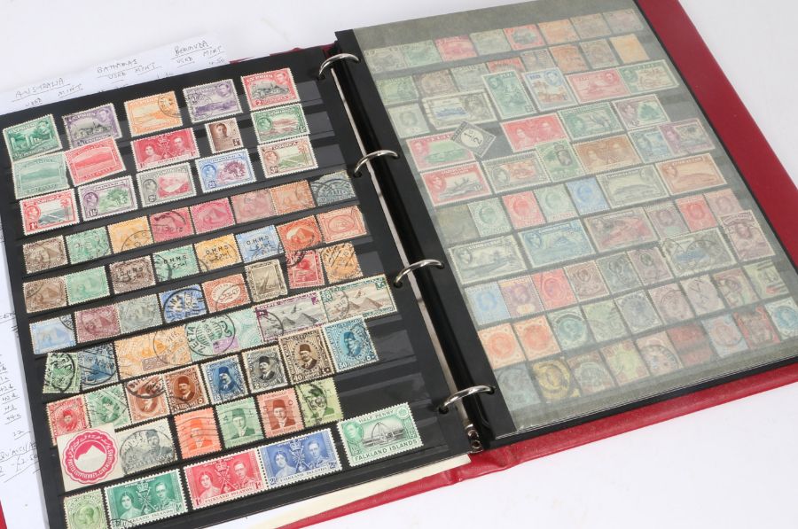 Stamps, British Empire, housed in a stock book