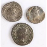 Roman denarius, to include Domitian, Gordian and another, (3)