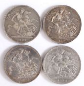 Victoria Crowns, to include 1887, 1892, 1997 and 1889, (4)