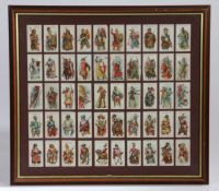 Framed set of Player's Cigarette cards 'Arms & Armour'