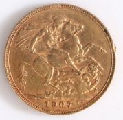 Edward VII Sovereign, 1907, St George and the Dragon