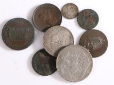 Coins, to include a George IIII Crown, George III Half Crown, pennies, half Pennies, George II 3