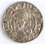 Canute Penny  Cnut silver pointed helmet penny London Mint Spink 1158 Obv:- +CNVTRECXAN Rev:- +