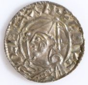 Canute Penny  Cnut silver pointed helmet penny London Mint Spink 1158 Obv:- +CNVTRECXAN Rev:- +