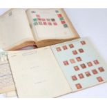 Stamps, World, pre QEII + 1d red, housed in a Strand album and a Datada 1945 diary (2)