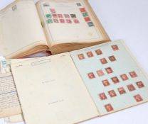 Stamps, World, pre QEII + 1d red, housed in a Strand album and a Datada 1945 diary (2)