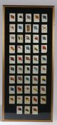 Framed set of Kensitas Cigarette silks, British Empire Flags