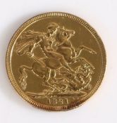 George IV Sovereign, 1821, St George and the Dragon, possibly ex mount, (S 3800)