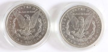 USA, two 1880 Dollars, (2)