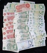 Bank of England, a collection of banknotes, to include 10 Shillings, One Pound and Five Pounds (