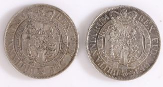 George III crowns, 1817, 1819 (2)