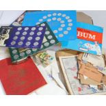 Stamps, World, small album + envelopes + ephemera (qty)