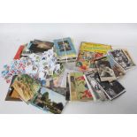 Collection of modern postcards and some stamps (qty)