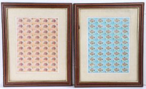 Two framed sheets of Belize stamps (2)