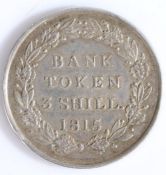 George III Bank Token 3 Shill, 1815, (S 3770)