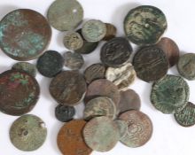 Collection of ancient coins, to include Roman, Ptolemaic, also with jettons, (qty)