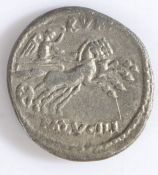 Roman Republic, Helmeted Roma reverse the Quadriga drawn by four horses