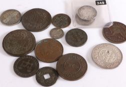 Coins, to include Australia shillings, 1910 and 1914, Three Pence 1912 and further world coins, (