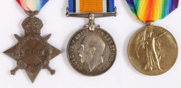 First World War trio of Medals, 1914-15 Star (51040 PTE. A. WATSON. R.A.M.C.) and 1914-1918