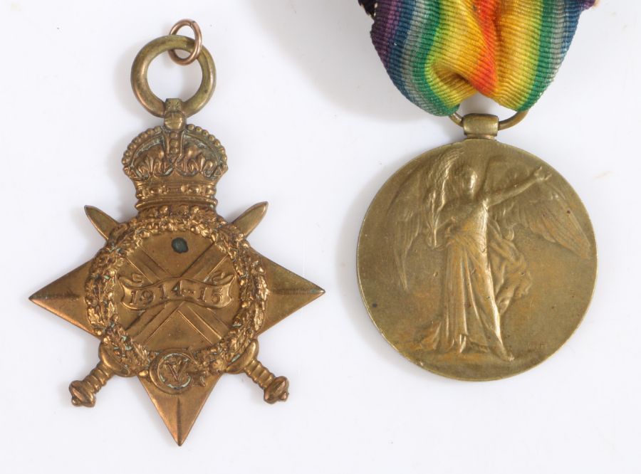 First World War pair of Medals, 1914-15 Star (G.1197 L. SJT. J. WATSON. MIDD'X R.) and 1914-1918