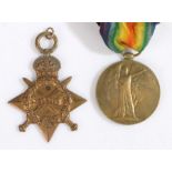 First World War pair of Medals, 1914-15 Star (G.1197 L. SJT. J. WATSON. MIDD'X R.) and 1914-1918