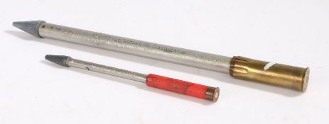 12 bore and .410 bore whale tagging darts, as used by the Royal Research Ship Discovery, each