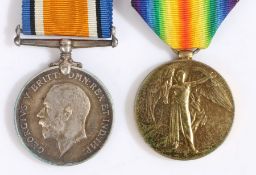 First World War casualty pair of medals, 1914-1918 British War Medal and Victory Medal (10759 PTE.