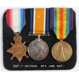 First World War RFC/RAF trio of Medals, 1914-15 Star (3501 2.A.M. F. WATSON R.F.C.) 1914-1918
