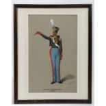 Watercolour by Richard Simkin, Royal Artillery Officer 1823, signed, 23.5 cm x 39 cm