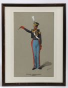 Watercolour by Richard Simkin, Royal Artillery Officer 1823, signed, 23.5 cm x 39 cm