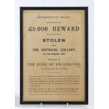 Metropolitan Police reward poster for the portrait of the Duke of Wellington by Francisco de Goya