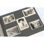 Second World War German photograph album, fabric covered boards, photos of Army, Luftwaffe and RAD