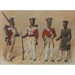 Watercolour, Richard Simkin, The Queens own Regiment 1840, signed, 36 cm x 27 cm