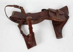 First/Second World War British officers Sam Browne equipment, belt, crossbelt, holster, and