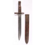 First World War Canadian Ross bayonet dated 1/15 to top of the wooden handle, also appears to be